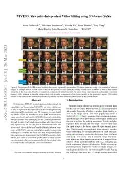 VIVE3D: Viewpoint-Independent Video Editing using 3D-Aware GANs