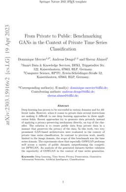 From Private to Public: Benchmarking GANs in the Context of Private Time
  Series Classification