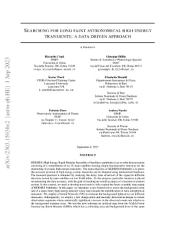 Searching for long faint astronomical high energy transients: a data
  driven approach