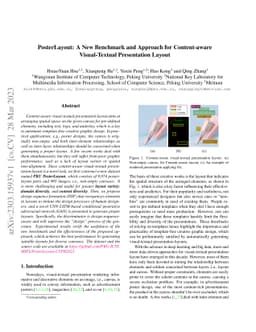 PosterLayout: A New Benchmark and Approach for Content-aware
  Visual-Textual Presentation Layout