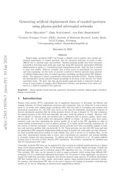 Generating artificial digital image correlation data using
  physics-guided adversarial networks