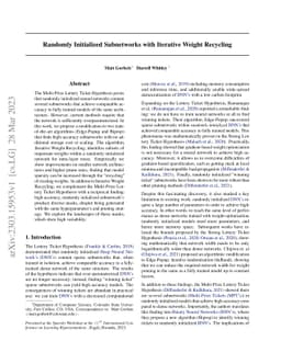 Randomly Initialized Subnetworks with Iterative Weight Recycling