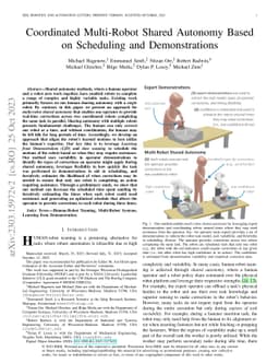 Coordinated Multi-Robot Shared Autonomy Based on Scheduling and
  Demonstrations