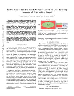 Control Barrier Function-based Predictive Control for Close Proximity
  operation of UAVs inside a Tunnel
