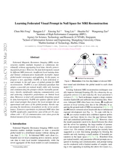 Learning Federated Visual Prompt in Null Space for MRI Reconstruction