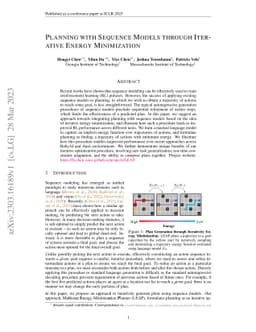 Planning with Sequence Models through Iterative Energy Minimization