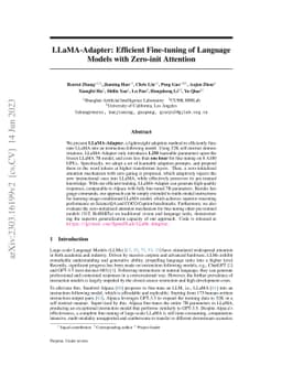 LLaMA-Adapter: Efficient Fine-tuning of Language Models with Zero-init
  Attention