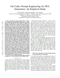 On Codex Prompt Engineering for OCL Generation: An Empirical Study