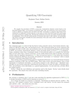 Quantifying VIO Uncertainty