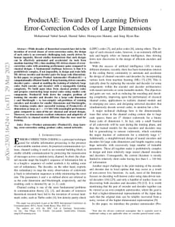 ProductAE: Toward Deep Learning Driven Error-Correction Codes of Large
  Dimensions