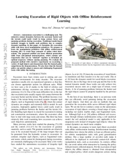 Learning Excavation of Rigid Objects with Offline Reinforcement Learning