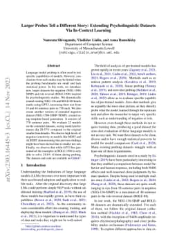 Larger Probes Tell a Different Story: Extending Psycholinguistic
  Datasets Via In-Context Learning