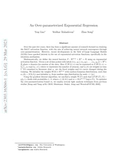 An Over-parameterized Exponential Regression