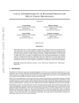 Local Interpretability of Random Forests for Multi-Target Regression