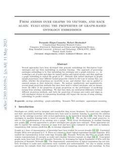 From axioms over graphs to vectors, and back again: evaluating the
  properties of graph-based ontology embeddings