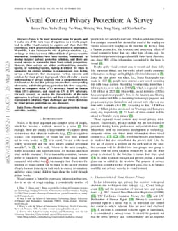 Visual Content Privacy Protection: A Survey