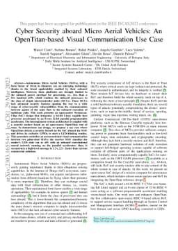 Cyber Security aboard Micro Aerial Vehicles: An OpenTitan-based Visual
  Communication Use Case
