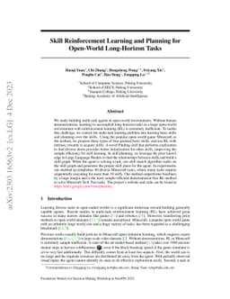 Skill Reinforcement Learning and Planning for Open-World Long-Horizon
  Tasks