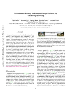 Bi-directional Training for Composed Image Retrieval via Text Prompt
  Learning