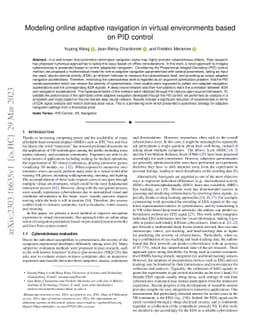 Modeling online adaptive navigation in virtual environments based on PID
  control