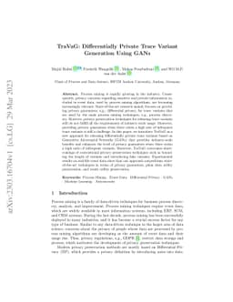 TraVaG: Differentially Private Trace Variant Generation Using GANs