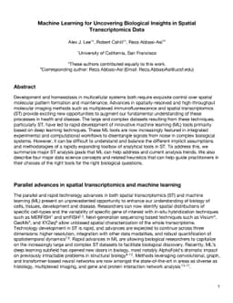 Machine Learning for Uncovering Biological Insights in Spatial
  Transcriptomics Data