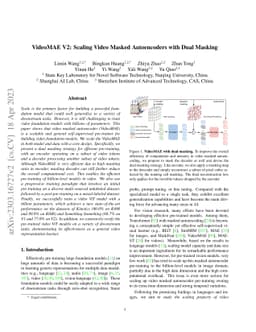 VideoMAE V2: Scaling Video Masked Autoencoders with Dual Masking