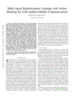 Multi-Agent Reinforcement Learning with Action Masking for UAV-enabled
  Mobile Communications