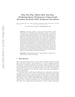 Who You Play Affects How You Play: Predicting Sports Performance Using
  Graph Attention Networks With Temporal Convolution