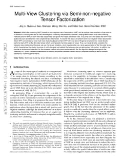 Multi-View Clustering via Semi-non-negative Tensor Factorization