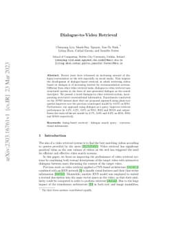 Dialogue-to-Video Retrieval
