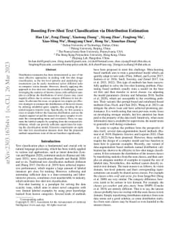 Boosting Few-Shot Text Classification via Distribution Estimation