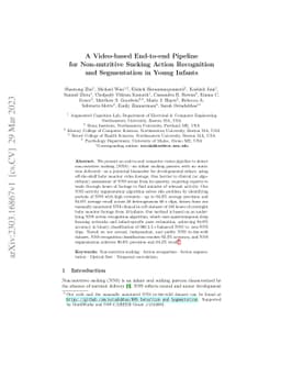 A Video-based End-to-end Pipeline for Non-nutritive Sucking Action
  Recognition and Segmentation in Young Infants