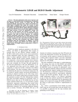 Photometric LiDAR and RGB-D Bundle Adjustment