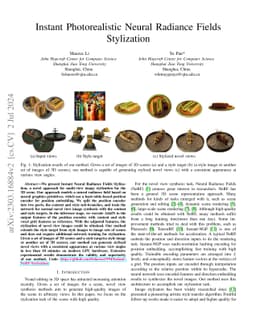 Instant Photorealistic Neural Radiance Fields Stylization