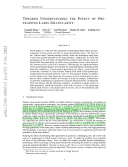 Towards Understanding the Effect of Pretraining Label Granularity