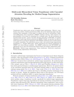 Multi-scale Hierarchical Vision Transformer with Cascaded Attention
  Decoding for Medical Image Segmentation