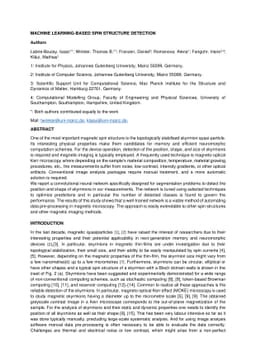 Machine learning-based spin structure detection