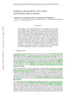 Fairness-Aware Data Valuation for Supervised Learning