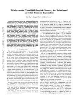 Tightly-coupled Visual-DVL-Inertial Odometry for Robot-based Ice-water
  Boundary Exploration