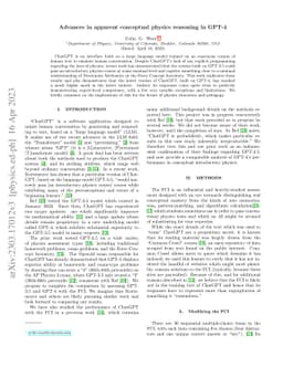 Advances in apparent conceptual physics reasoning in GPT-4
