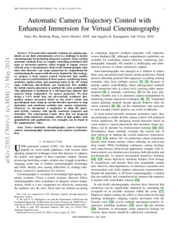 Automatic Camera Trajectory Control with Enhanced Immersion for Virtual
  Cinematography