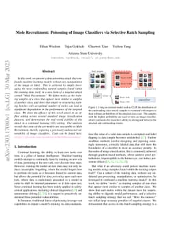Mole Recruitment: Poisoning of Image Classifiers via Selective Batch
  Sampling