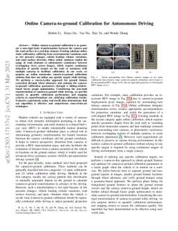Online Camera-to-ground Calibration for Autonomous Driving