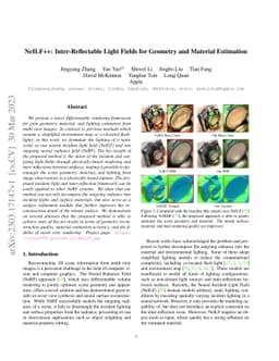 NeILF++: Inter-Reflectable Light Fields for Geometry and Material
  Estimation