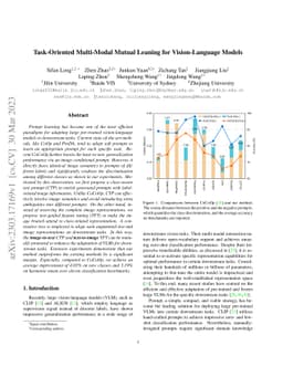 Task-Oriented Multi-Modal Mutual Leaning for Vision-Language Models