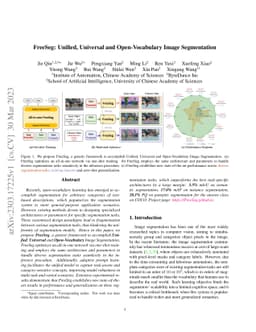 FreeSeg: Unified, Universal and Open-Vocabulary Image Segmentation
