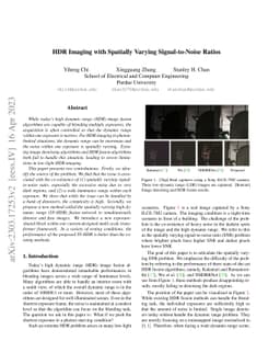 HDR Imaging with Spatially Varying Signal-to-Noise Ratios