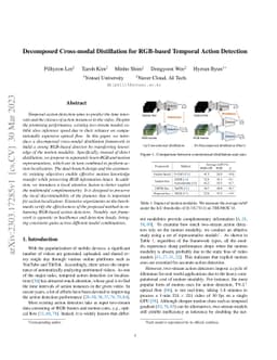 Decomposed Cross-modal Distillation for RGB-based Temporal Action
  Detection