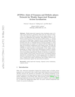 JCDNet: Joint of Common and Definite phases Network for Weakly
  Supervised Temporal Action Localization